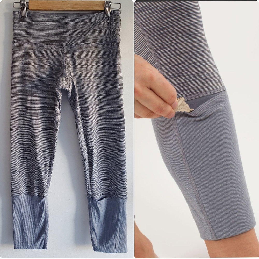 Lululemon Wunder Under Crop Leggings Wee Are From Space Coal Fossil 6 Rare